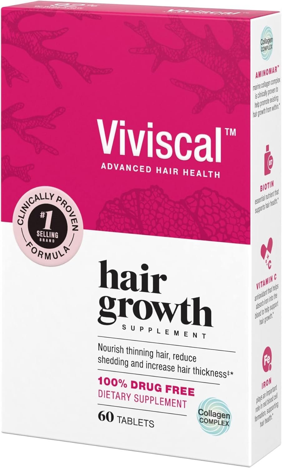 Viviscal Hair Growth Supplements for Women to Grow Thicker, Fuller Hai